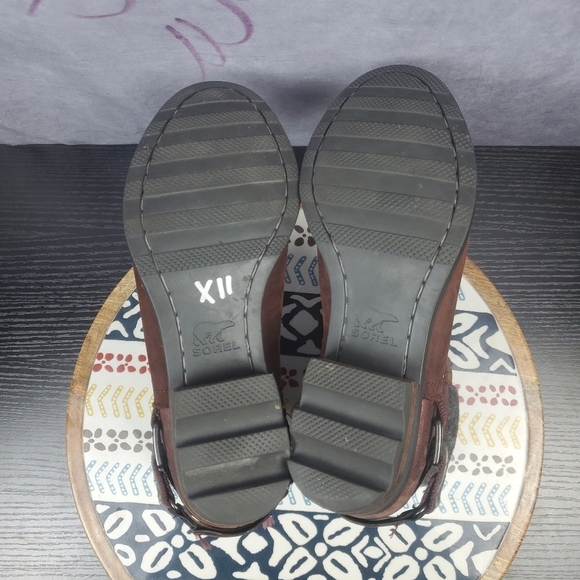 SOREL Rusty Red Brown Leather Distressed Ankle Boots Costal Western Women's 7 - Picture 8 of 10